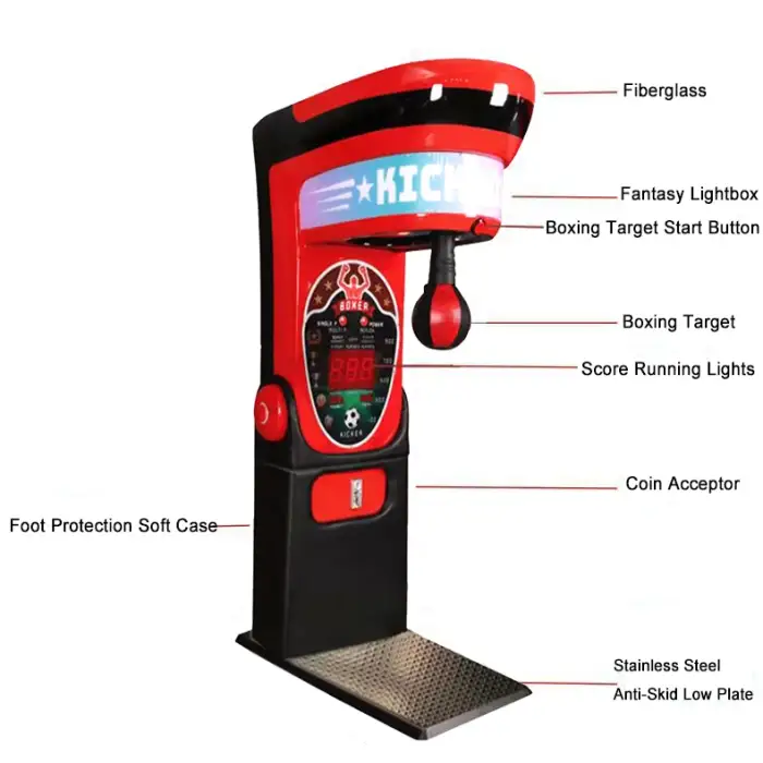 Riteng Arcade Interactive Redemption Boxing Punch Measure Machine