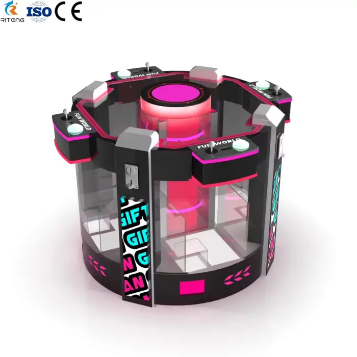 new design claw machine 4 players standing claw machines with 4 inch soft toys key ring game machine center arcade coin operated