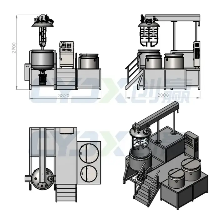 CYJX 100 200l Hot Sale Vacuum Cake Gel Emulsifier Making Machine With Best Quality Of China Manufacture