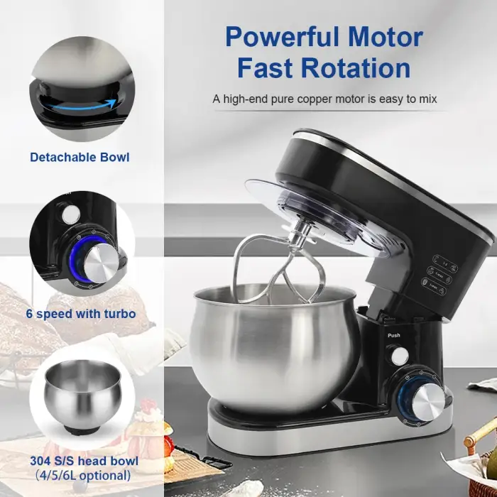 2024 Kitchen Appliances Baking Mixer Machine for Dough Cake Food Stand Mixers