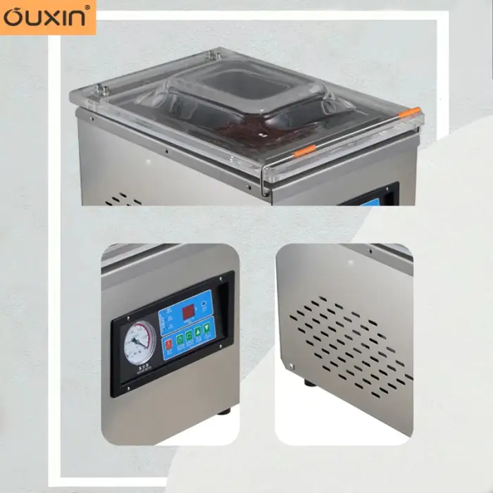 Small Inner Single Chamber Vacuum Packing Machine Desktop Commercial Sausage Meat Cheese Rice Cake Vacuum Sealing Machine