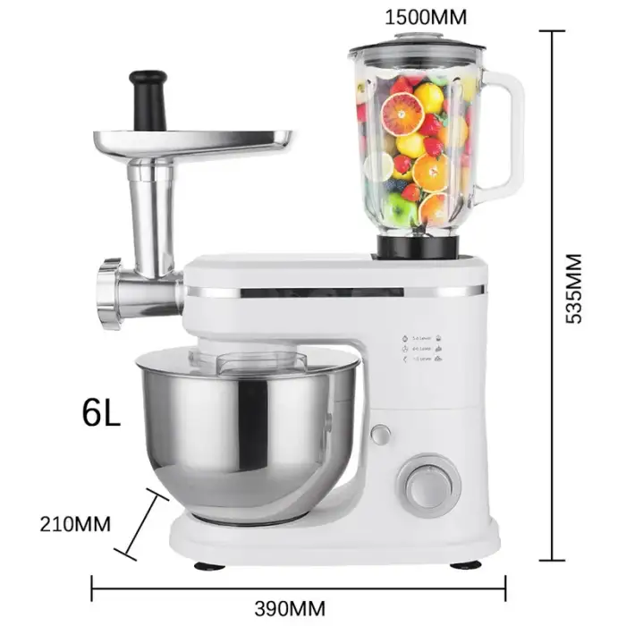 Commerical Automatic 3 In 1 Electric Meat Grinder  Fruit Blender Cake Pizza Dough Bread Stand Food Mixer