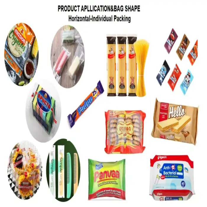 Automatic Horizontal Biscuits moon Cake egg roll empanadas Cookies Food Pillow Packaging Machine