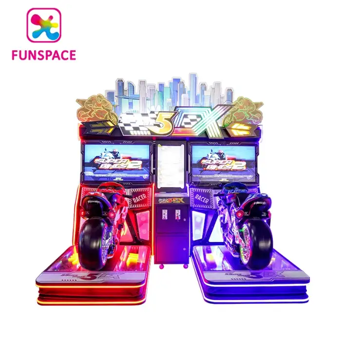 Funspace Indoor Adult Coin Operated Arcade 5DX Moto Racing Simulator Video Game Machines