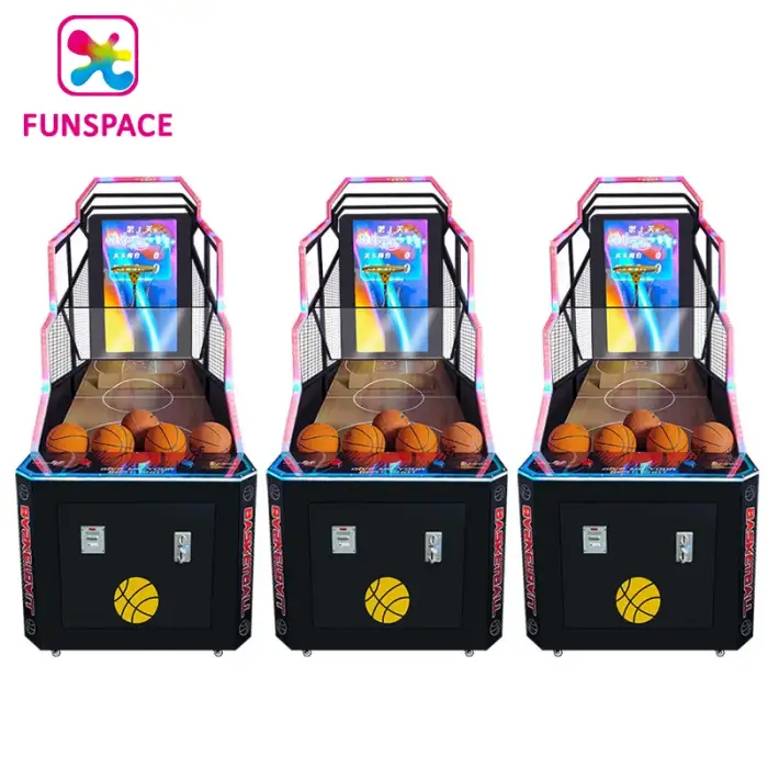 Funspace Quality Coin Operated Amusement Arcade Sport Ticket Redemption Basketball Hoop Games Machine