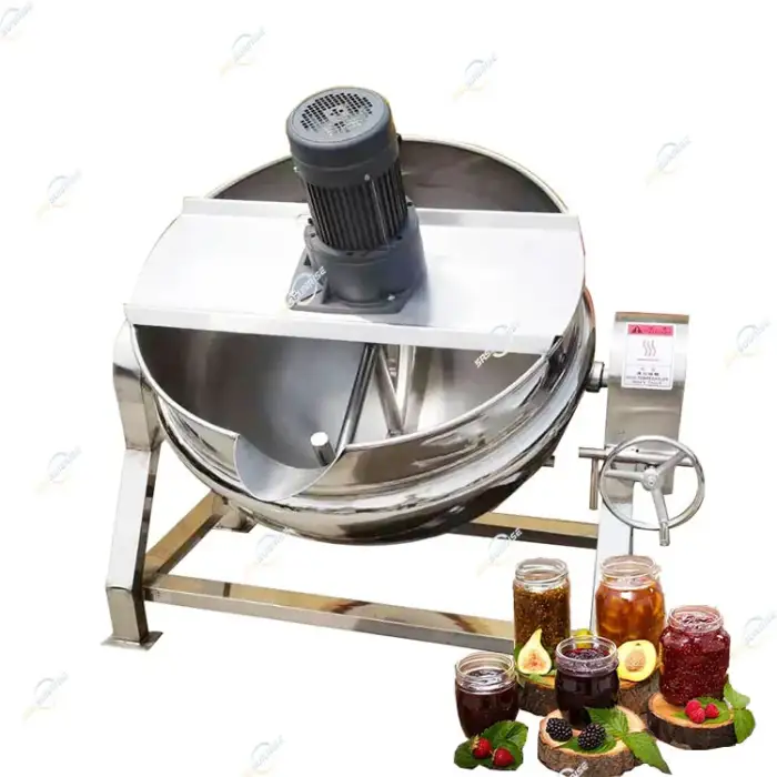 Electric Jacketed Kettle Cooking Mixer Pot Fudge Curry Paste Sugar Syrup Boiler Candy Mixer Machine Hot Sauce Stirring Jacket Cooking Kettle