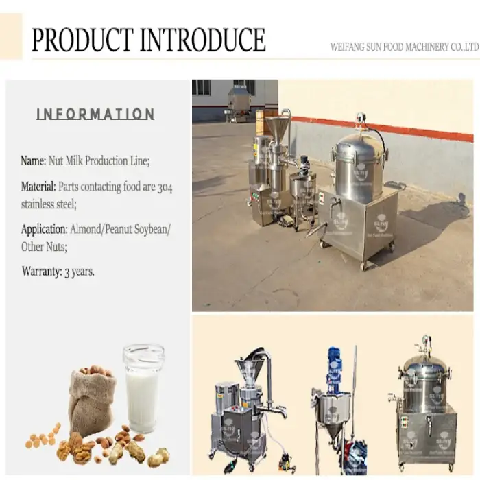 Nut Milk Production Line peanut milk machine bean almond cashew nut milk maker soybean machine soy milk extractor