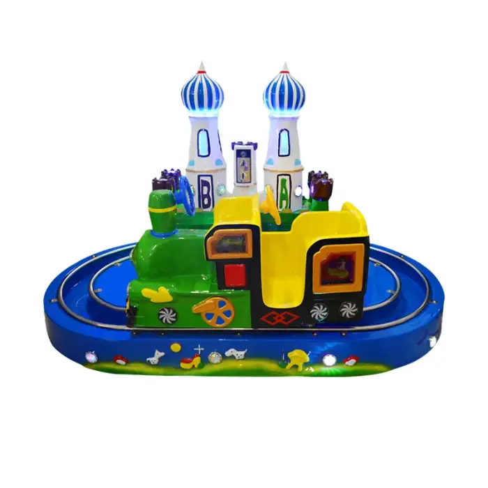 ChiIndoor coin-operated fiberglass children's castle train children's riding machine Coin-operated game video game manufacturers