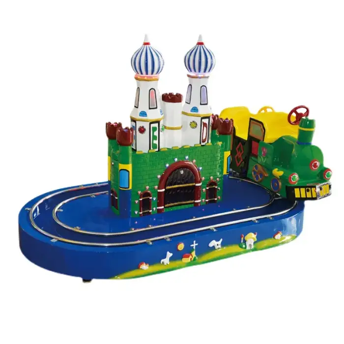 ChiIndoor coin-operated fiberglass children's castle train children's riding machine Coin-operated game video game manufacturers