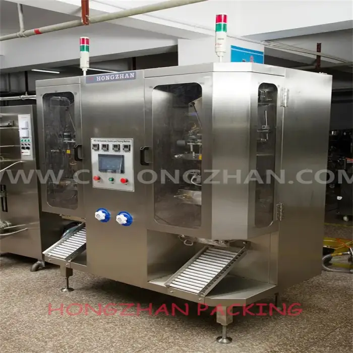 2 channel beverage filling sealing packing machine for with form fill seal bagger for water milk yogurt