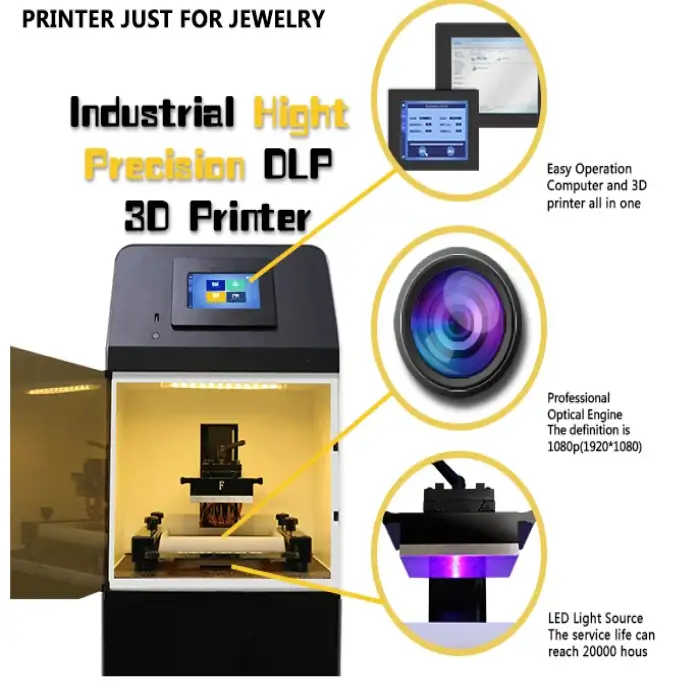 3D Printer Plus1 With LED UV Light Source For Jewelry 3D Wax Printer Machine