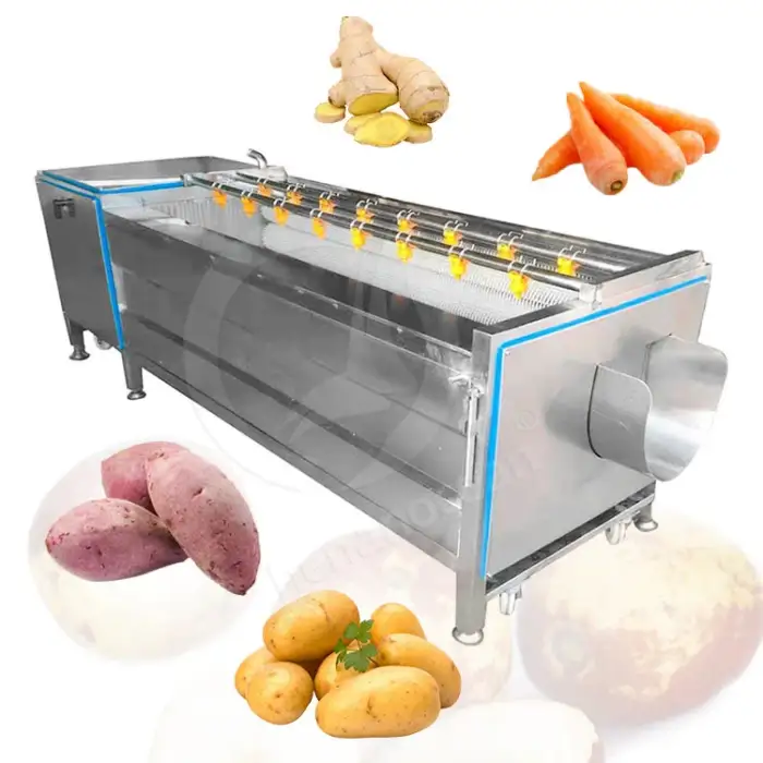 OCEAN Commercial Brush Roller Clean Ginger Potato Carrot Washer Onion Fruit Vegetable Washing Machine