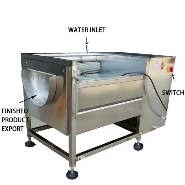 High Speed Gingee Turmeric Washing Potato Polishing Peeling Machine Tomato Brush Washer Washing Vegetable Machine