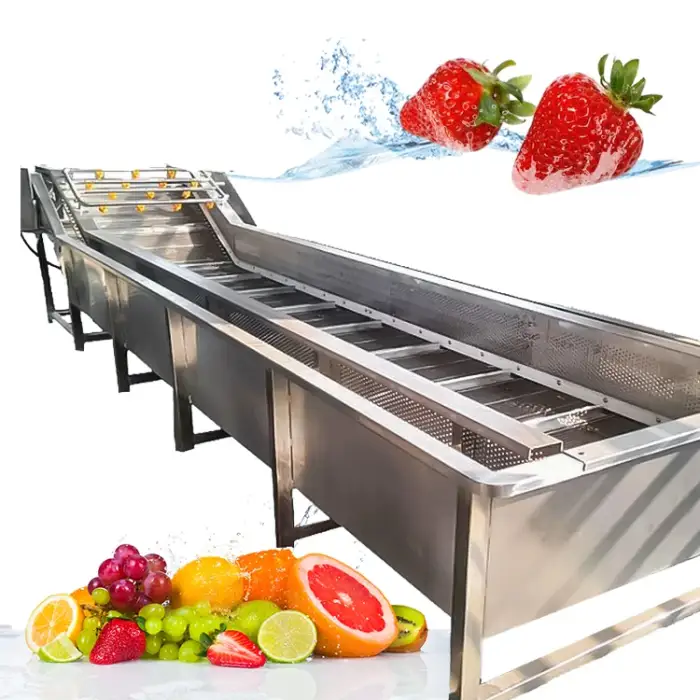 High Efficiency Vegetable Washing Machine Fruit Washing Machine Wooden Case Silver Provided Fruit Washer Price 1 Set Fruit Wash