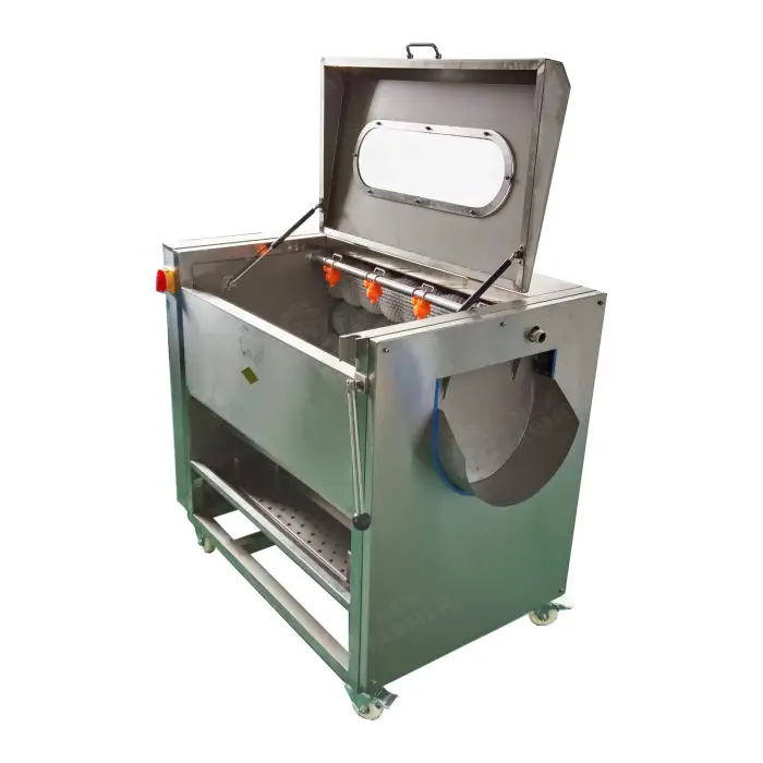 High Efficiency Fruit Vegetable Brush Washing Equipment Industrial Potato Washing and Peeling Machine