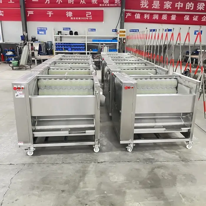 Large Capacity Automatic Industrial  Root Vegetable Potato Carrot Ginger Arrowhead Taro Brush Roller Washing Peeling Machine