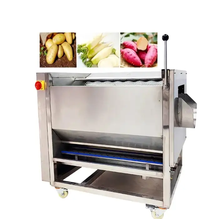 Commercial Vegetable Taro Brush Peeler Machine Large Output Sweet Potato Cleaning Washing and Peeling Machine