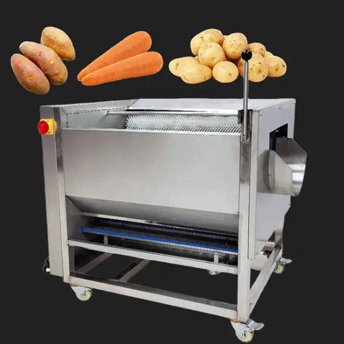 Commercial Vegetable Taro Brush Peeler Machine Large Output Sweet Potato Cleaning Washing and Peeling Machine