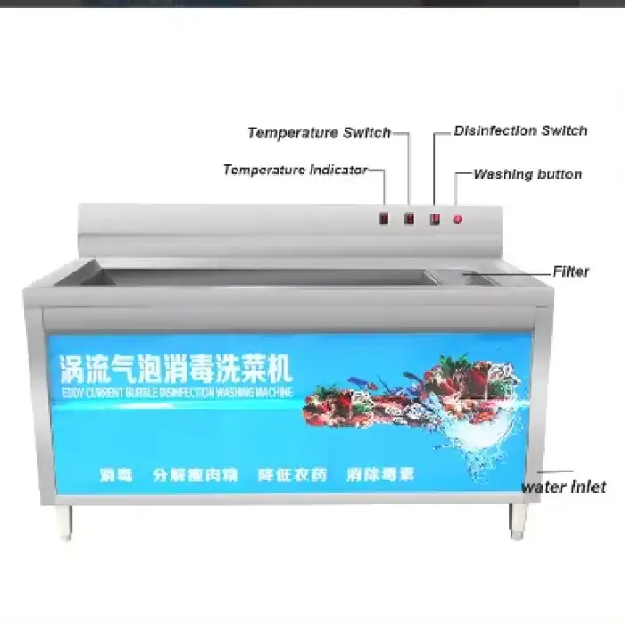 Industrial Air Bubble SUS304 Ozone Fruit and Vegetable Washing Machine for Disinfection and Cleaning