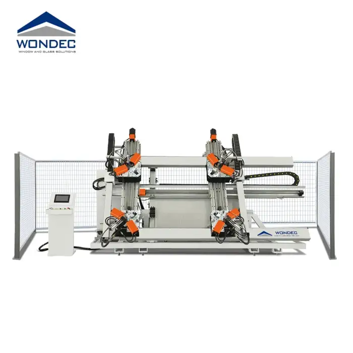 Wondec Automatic CNC Four Head Corner Crimping Machine for Aluminum Windows and Doors Manufacturing