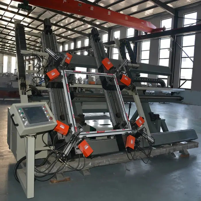 Wondec Automatic CNC Four Head Corner Crimping Machine for Aluminum Windows and Doors Manufacturing