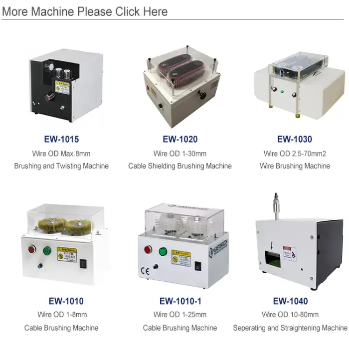 EW-1015 1-8mm Semi-Automation Cable &amp; Wire Shield Braid Brushing and Twisting Machine