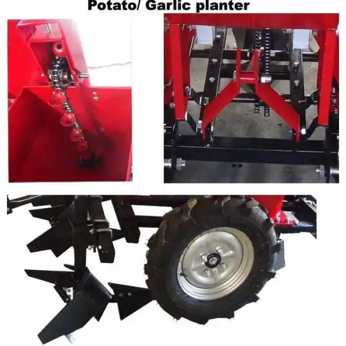 Tractor dragged one single row garlic Potato cup Planter machine