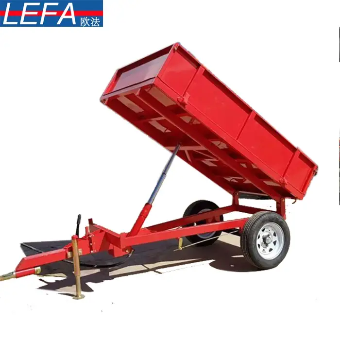 Mini tractor two wheel tipper trailer