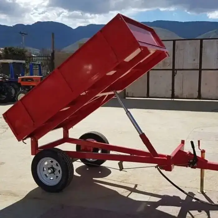 Mini tractor two wheel tipper trailer