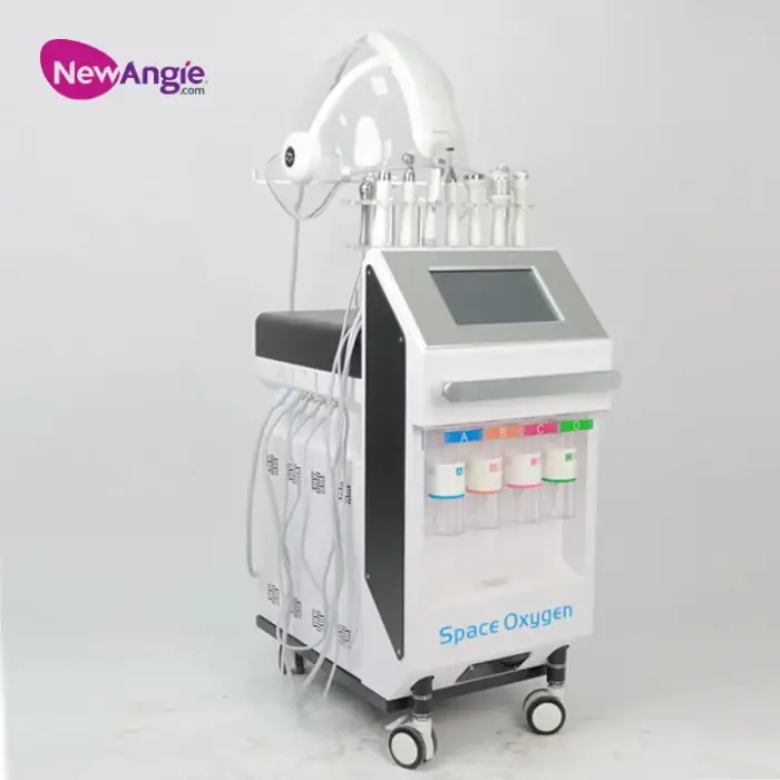 Newangie H2o2 Hydra Dermabrasion Aqua Peel 9 in 1 Space Oxygen Jet Facial Machine Hydra Water Dermabrasion Face Spa Machine