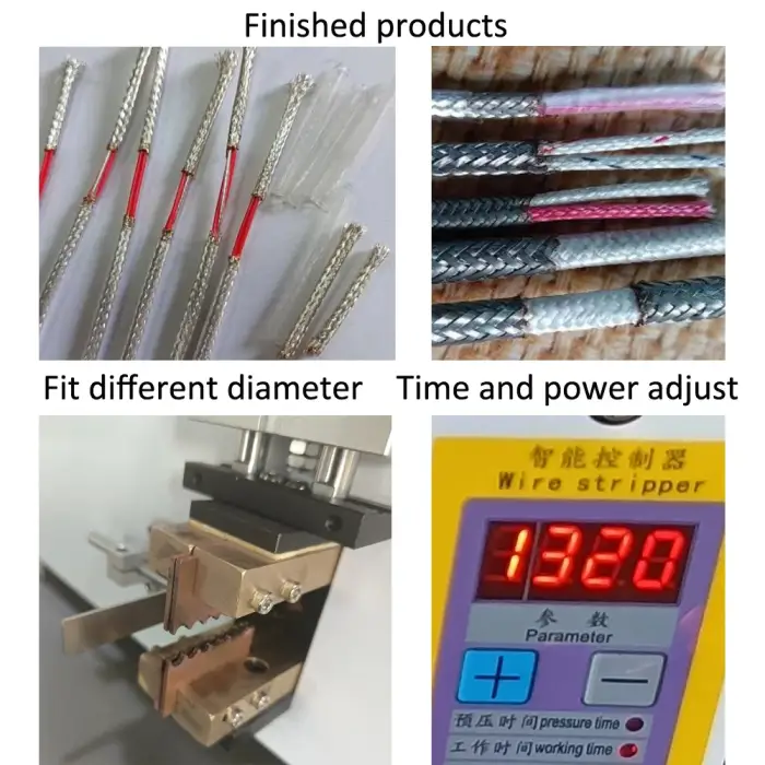 Wire Metal Braiding cutting Stripping Machine Thermocouple Cable Metal Braids cutter