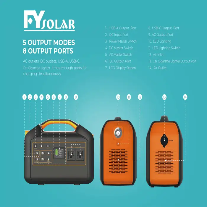 Power Station emergency supply with 100W portable solar panel 1000w portable power stations portable power station 1000w