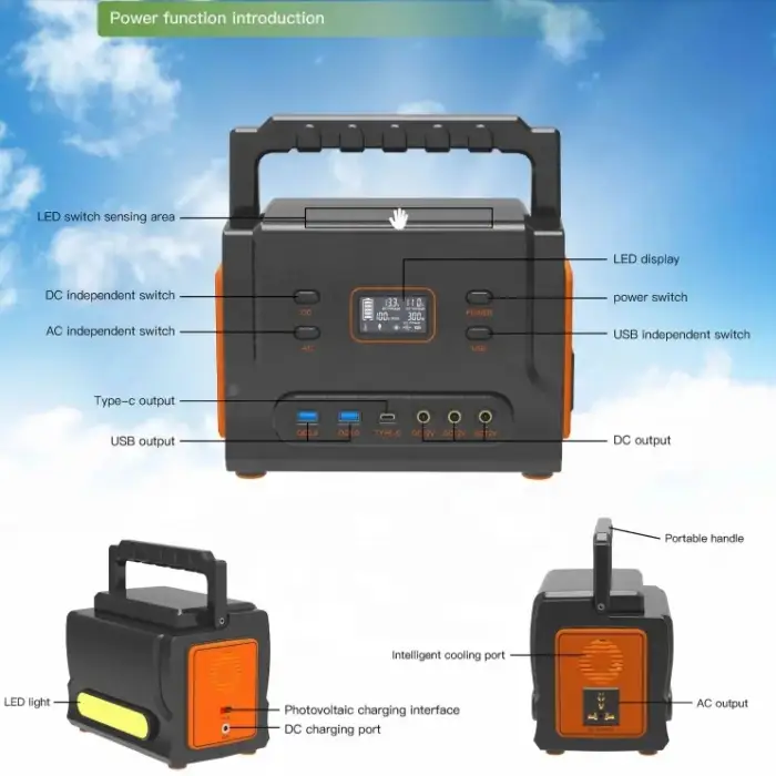 1500W Power Bank Sharing Station Portable Power Station with Solar Panels Solar Power Generator for Camping