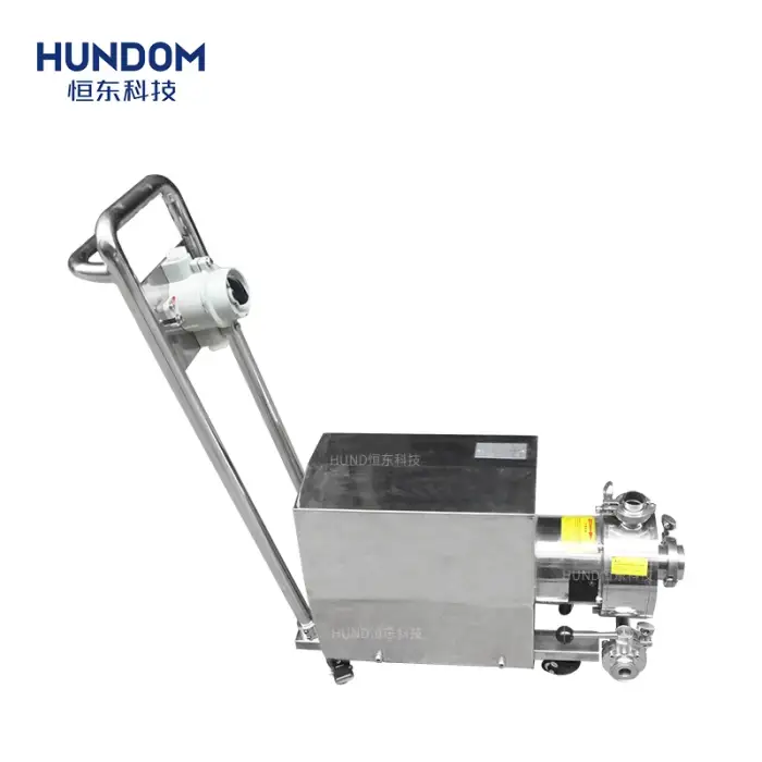 Leading manufacturer producer high precision single stage In line Emulsifying Pump with moving cart for cream