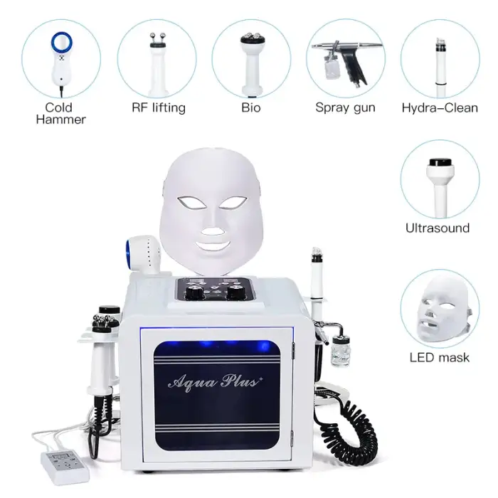 7 in 1 Hydra Oxygen Jet Dermabrasion Hydro Aqua Peeling Beauty Face Equipment Salon Facial Skincare Machine