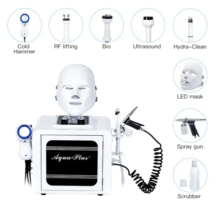 7 in 1 Hydra Oxygen Jet Dermabrasion Hydro Aqua Peeling Beauty Face Equipment Salon Facial Skincare Machine