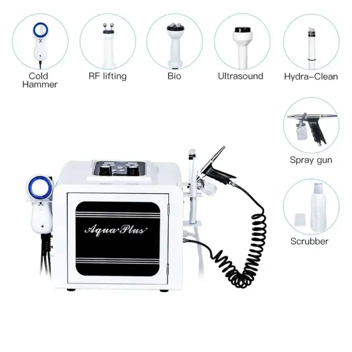 7 in 1 Hydra Oxygen Jet Dermabrasion Hydro Aqua Peeling Beauty Face Equipment Salon Facial Skincare Machine