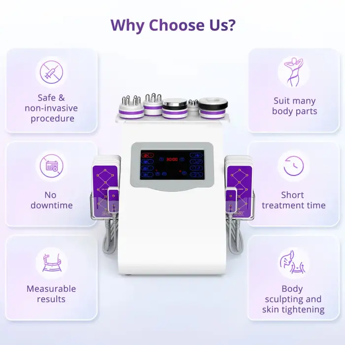 Body Shape RF Slim Beauty Machine Cavi Machine 6-1 Body Sculpting Machine for Body Slimming and Skin Firmness