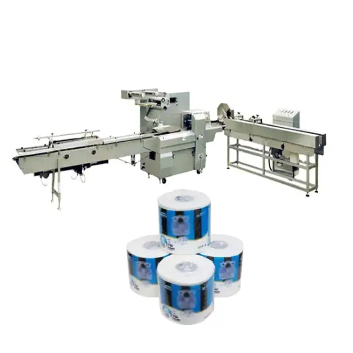 Small Toilet Tissue Paper Making Machine Automatic  Toilet Paper Rewinding  Cutting Packing Machine