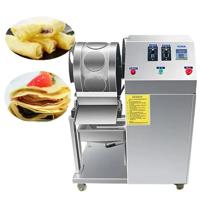 Crepe And Pancake Makers Automatic Samosa Pastry Sheet Equipment Production Line Injera Spring Roll Making Machine