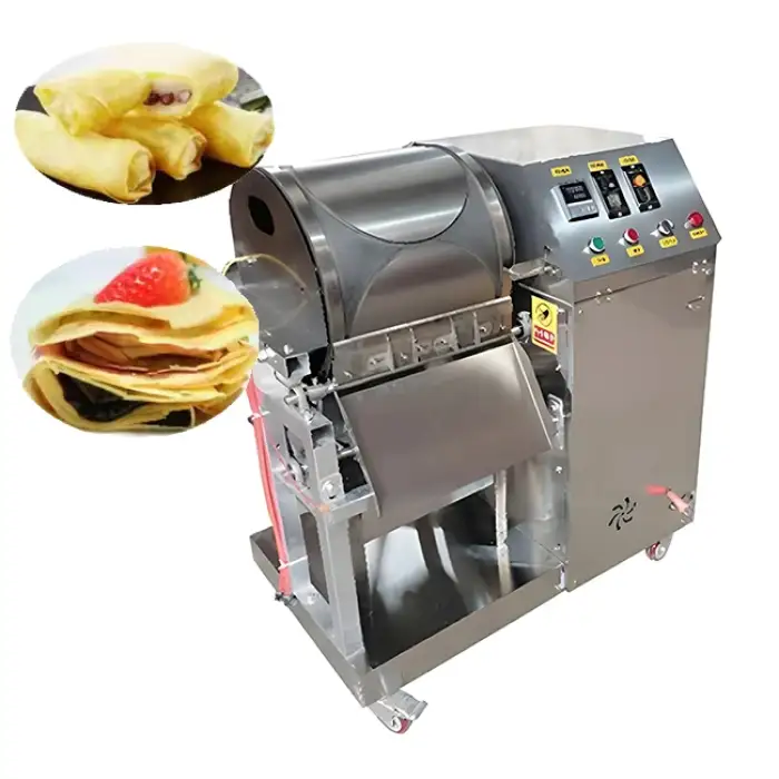 Crepe And Pancake Makers Automatic Samosa Pastry Sheet Equipment Production Line Injera Spring Roll Making Machine