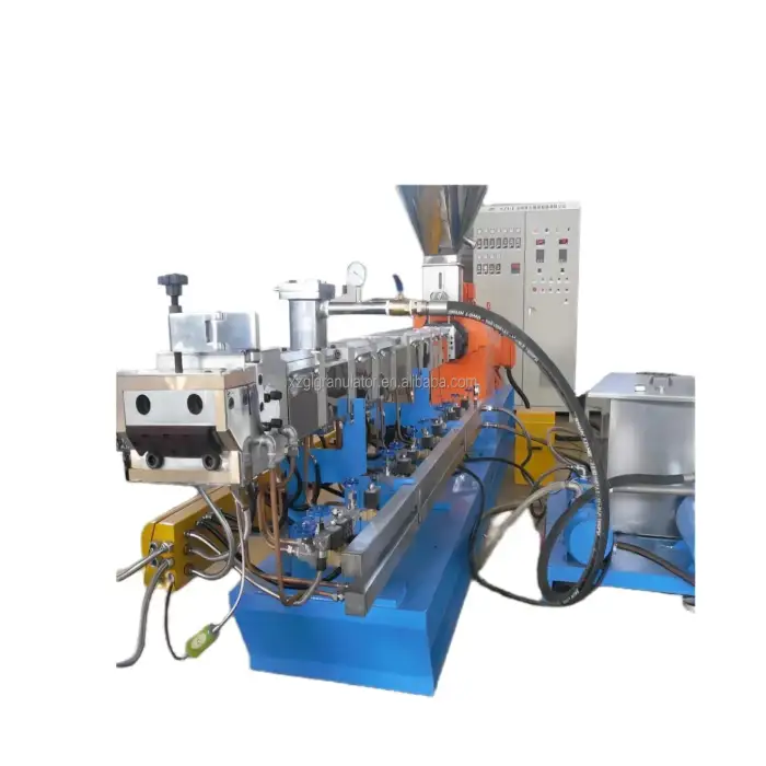 Corn Starch Biodegradable Plastic Granles Pellets Twin Screw Extruder Making Machinery Plastic Granulating Machine