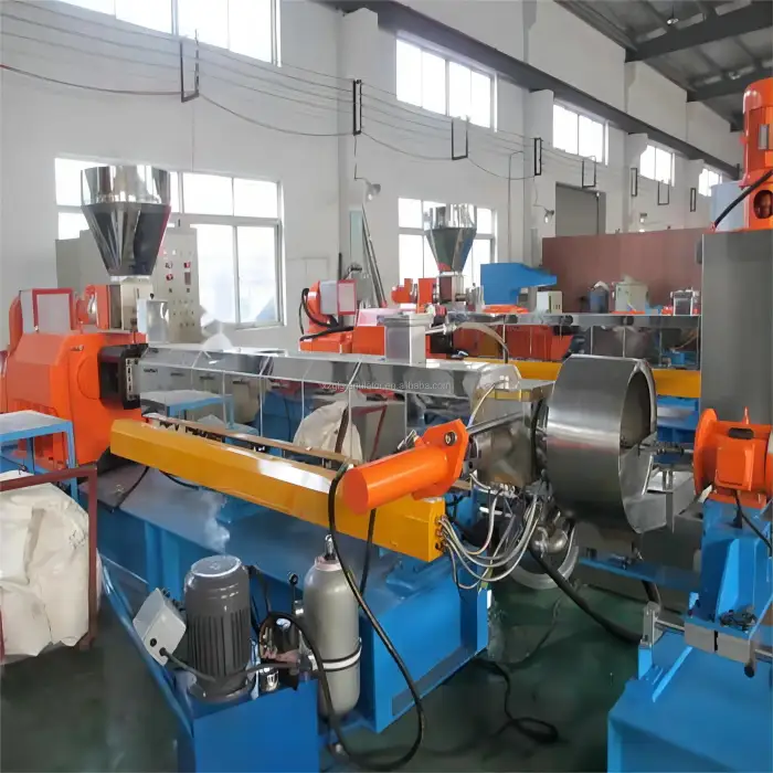 Corn Starch Biodegradable Plastic Granles Pellets Twin Screw Extruder Making Machinery Plastic Granulating Machine