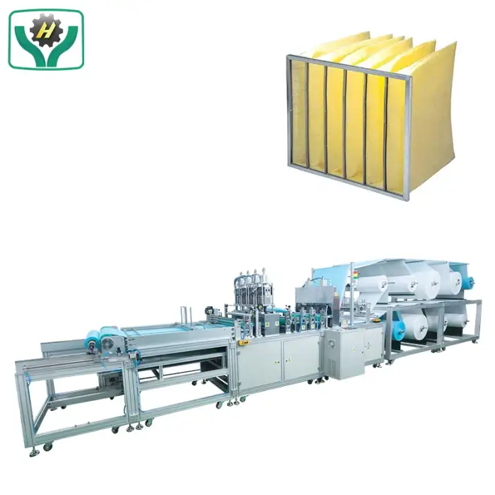 Automatic G4 F5 F6 F7 Ventilation System Industrial Air Conditioning Pocket Air Filter Making Machine