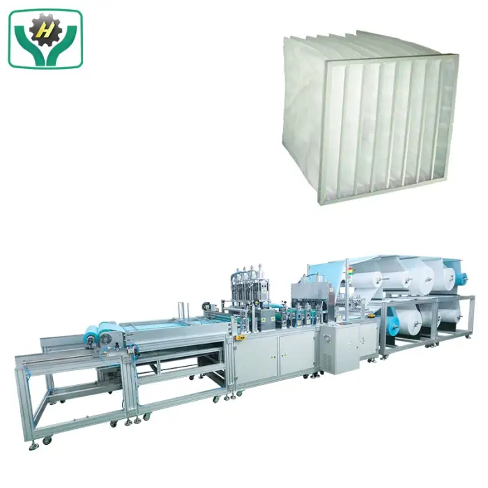 Automatic G4 F5 F6 F7 Ventilation System Industrial Air Conditioning Pocket Air Filter Making Machine