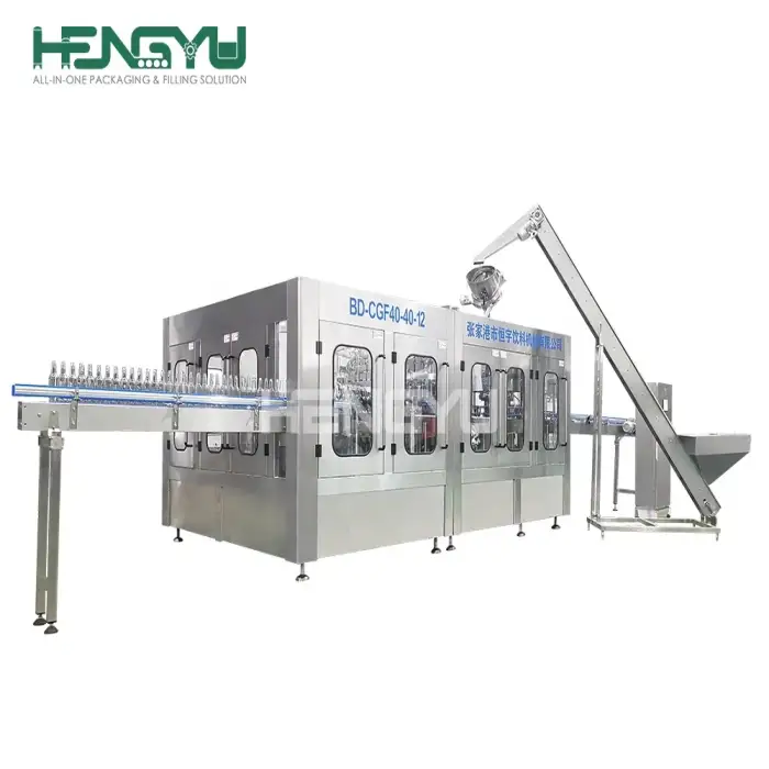 OEM Automatic Juice Soda Beverage Carbonated Drink Making Liquid Glass Bottle Filling Machines Production Line Capping Machinery