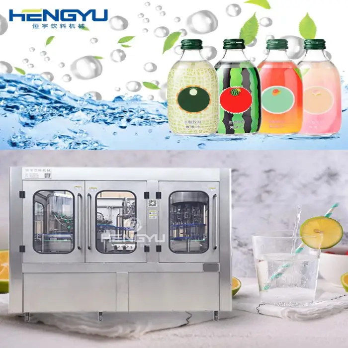 OEM Automatic Juice Soda Beverage Carbonated Drink Making Liquid Glass Bottle Filling Machines Production Line Capping Machinery