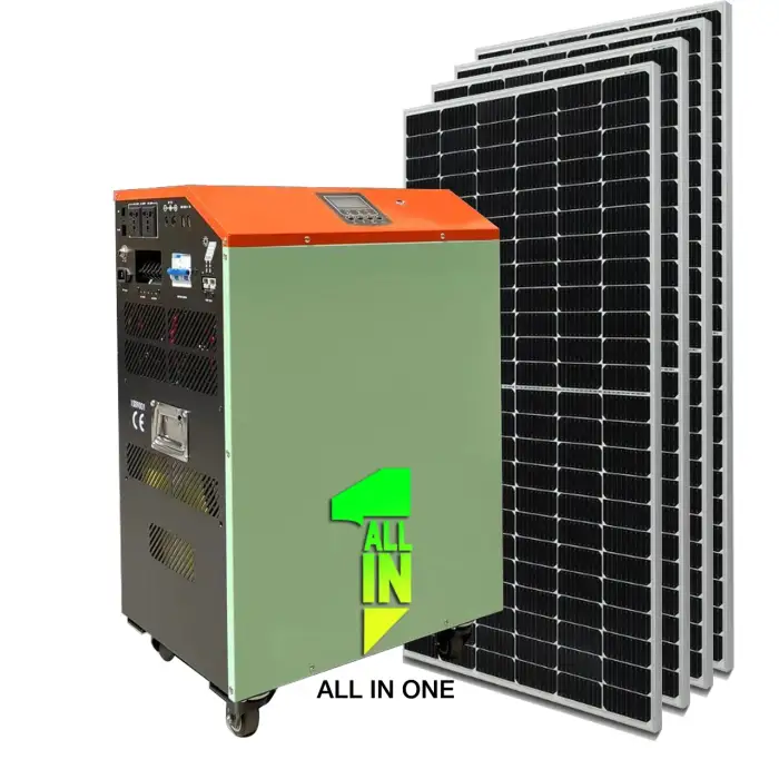 5000w portable solar energy power storage system with 5000w inverter with 5KWH lithium battery and 4x450w solar panels