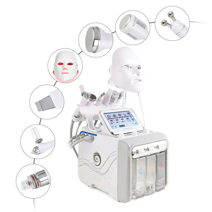 7 in1 Water Oxygen Facial Beauty Machine with Mask microdermabrasion small bubble water peel facial spa machine