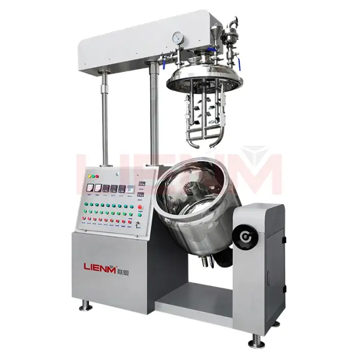 LIENM 500L Tilting internal and external Vacuum Cosmetic Homogenizing Emulsifying Mixer Machine